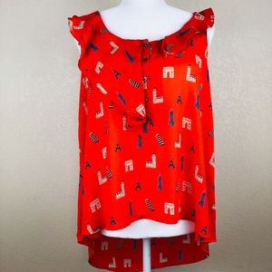 Anthropologie Maeve Orange Aurelie Paris Top